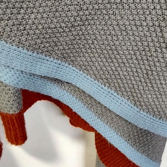 Verloop Shawl Wrap Shrug Knit Scarf Cover Up Grey Pink Blue Poncho Cardigan - Picture 13 of 15